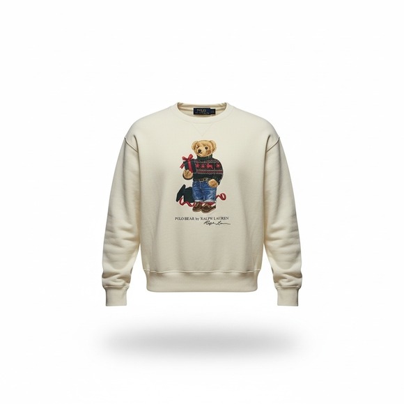 Polo Ralph Lauren Tops - Polo Ralph Lauren Womens XXL White Polo Bear Graphic Crewneck Sweatshirt Holiday